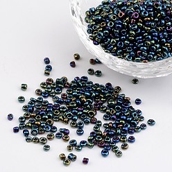 Разноцветный 12/0 ирис круглый бисер, красочный, 2 мм, отверстие : 1 мм, Около 3304 шт / 50 г