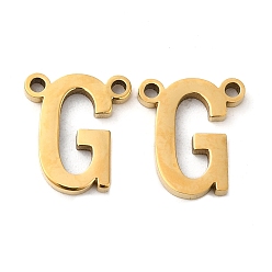 Letter G Ion Plating(IP) 304 Stainless Steel Connector Charms, Letter, Letter G, 10.5x9x1.5mm, Hole: 1.2mm