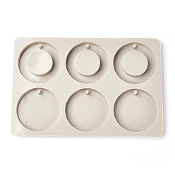 Beige Silicone Pendant Molds, Resin Casting Moulds, Jewelry Making DIY Tool For UV Resin, Epoxy Resin Jewelry Making, Ring, Beige, 20.4x13.8x1cm, Hole: 4.5mm, Inner: 5.9cm