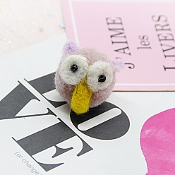 Thistle Owl Handmade Wool Felt Ornament Accessories, for DIY Children Hair Tie, Thistle, 30x30mm