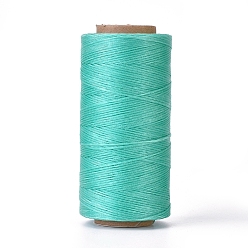 Turquesa Cordón de poliéster encerado, cordón de micro macramé, hilo de coser encerado, piso, turquesa, 0.8 mm, aproximadamente 284.33 yardas (260 m) / rollo