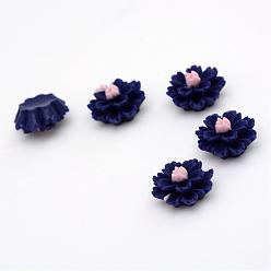 Полуночно-синий Кабошоны из смолы, цветок, темно-синий, 11~12x7 мм