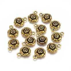 Античное Золото Сплавочные подвески тибетского стиля, без кадмия, без никеля и без свинца, цветок, античное золото , 17x14x5 мм, отверстие : 2 мм