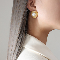 F112 - Golden Earrings Ensemble de bijoux français vintage avec chapeau incrusté de perles - accessoires élégants pour un look sophistiqué