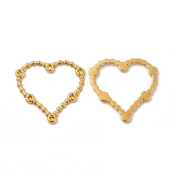 Real 18K Gold Plated Ion Plating(IP) 304 Stainless Steel Linking Ring Rhinestone Settings, Heart, Real 18K Gold Plated, Fit For 1.5mm Rhinestone, 21x22x1.5mm, Hole: 14x17mm