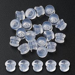 Clear Silicone Bell Ear Nuts, Earring Backs, for Stud Earring Making, Clear, 5.5x4.5mm, Hole: 1mm