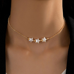 23380-gold Chic Coin Buckle Necklace with Pearl and Chain for Versatile Style