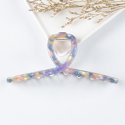 Colorful Cellulose Acetate(Resin) Large Claw Hair Clips, with Alloy Clips, for Women Girls Thick Hair, Colorful, 50x115mm