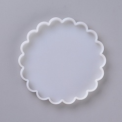 Белый Силиконовые формы, формы для литья смолы, для уф-смолы, изготовление ювелирных изделий из эпоксидной смолы, плоско-круглые, белые, 146x14 мм