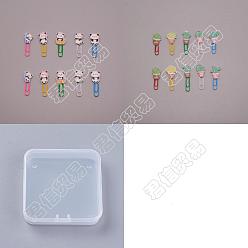 Mixed Color 6 Sets 2 Style Panda Shape Iron Paperclips, Cute Paper Clips, Funny Bookmark Marking Clips, Mixed Color, 44.5~50.5x16~23x3.5~4.5mm, 3sets/style