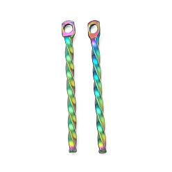 Rainbow Color Ионное покрытие (ip) 304 подвески из нержавеющей стали, Радуга цветов, 20x2x1.2 мм, отверстие: 1 мм