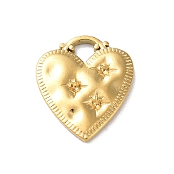 Golden Ion Plating(IP) 304 Stainless Steel Pendant Rhinestone Settings, Heart, Golden, Fit for 1.2mm Rhinestone, 20.5x17x2.5mm, Hole: 4x3.5mm