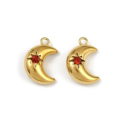 Сиамский 304 подвески из нержавеющей стали, со стразами, лунное очарование, ионное покрытие (ip), реальный 18 k позолоченный, Сиам, 15.5x10.5x5.5 мм, отверстие : 1.6 мм