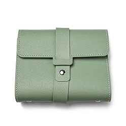 Dark Sea Green PU Imitation Leather Earring Storage Bags, Portable Travel Jewelry Earring Organizer Bag, Rectangle, Dark Sea Green, 16.3x14.2x3.3cm, Hole: 1.5mm