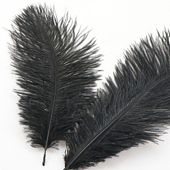 Черный Аксессуары для украшений из страусиных перьев, для костюма своими руками, аксессуары для волос, фоновое ремесло, чёрные, 150~200 мм