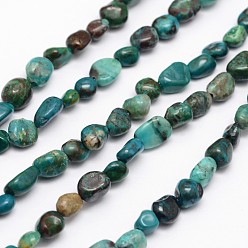 Chrysocolla Nuggets Natural Chrysocolla Beads Strands, Tumbled Stone, 5~8x5~8mm, Hole: 1mm, about 15.5 inch