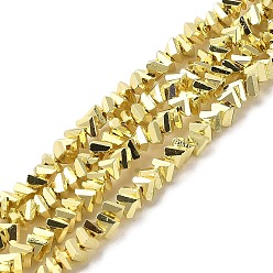 Jaune Perles en verre electroplate, triangle, jaune, 4x3.5x2mm, Trou: 0.8mm, Environ 135 pcs/chapelet, 12.40'' (31.5 cm)