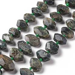 Green Quartz Natural Green Quartz Beads Strands, Faceted, Nuggets, 10.5~15x19~27x8~13mm, Hole: 1.5mm, about 25~29pcs/strand, 16.93~17.32 inch(43~44cm)