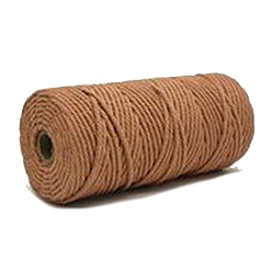 Camel Cotton String Threads, Macrame Cord, Decorative String Threads, for DIY Crafts, Gift Wrapping and Jewelry Making, Camel, 4mm, about 109.36 Yards(100m)/Roll