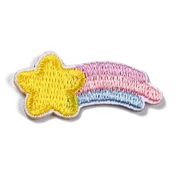 Colorful Computerized Embroidery Cloth Self Adhesive Patches, Stick On Patch, Costume Accessories, Appliques, Meteor, Colorful, 14x30x1.5mm