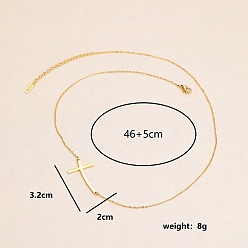 Золотой 201 ожерелья с подвеской-крестиком из нержавеющей стали для мужчин и женщин, золотые, 18.11 дюйм (46 см)