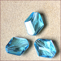 Deep Sky Blue Imitation Austrian Crystal Beads, Grade AAA, Faceted, Rhombus, Deep Sky Blue, 9.5x8x4mm, Hole: 0.9~1mm