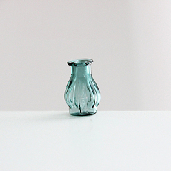 Teal Transparent Miniature Glass Vase Bottles, Micro Landscape Garden Dollhouse Accessories, Photography Props Decorations, Teal, 14.5x22mm