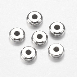 Stainless Steel Color 304 Stainless Steel Beads, Flat Round, Stainless Steel Color, 5x2mm, Hole: 1.5mm