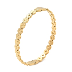 Настоящее золото 14K 304 браслеты из нержавеющей стали для женщин, старая монета, ионное покрытие (ip), с застежками, реальный 14 k позолоченный, внутренний диаметр: 2-1/8x2-1/4 дюйм (5.25x5.85 см)