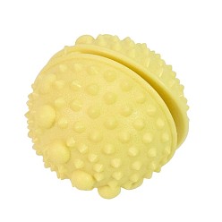 Желтый Ухабистая tpr резиновая собака iq угощение мини-мяч, дозатор корма для животных, собака жует игрушечный мячик, желтые, 75 мм