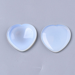 Opalite Opalite Thumb Worry Stone, Pocket Palm Stones, for Healing Reiki Stress Relief, Heart Shape, 39~40x39~40x5~6mm