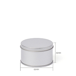 Silver Round Tinplate Candle Tins with Lid, Empty Candle Jar Containers for Candle Making, Silver, 65x40mm
