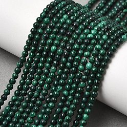 Малахит Природного малахита бисер нитей, класса AB, круглые, 3 мм, отверстие : 0.6 мм, около 140 шт / нитка, 15.55'' (39.5 см)