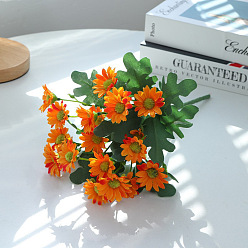 7 forks 21 flowers, little Zouju - orange Artificial bouquet with chrysanthemum, silk flowers for home wedding decoration.