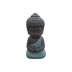 Aquamarine Ceramics Buddha Statue, for Home Office Feng Shui Ornament, Aquamarine, 31x32x75mm
