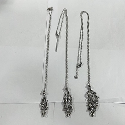 Нержавеющая Сталь Цвет 3 шт. 3 стили 304 ожерелья с подвесками в виде мешочка из нержавеющей стали в технике макраме, цвет нержавеющей стали, 17.32~26.77 дюйм (44~68 см), 1 шт / стиль