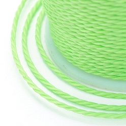 Lawn Green Round Waxed Polyester Cord, Taiwan Waxed Cord, Twisted Cord, Lawn Green, 1mm, about 12.02 yards(11m)/roll