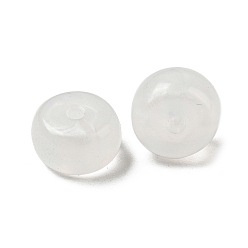 White Opaque Acrylic Bead, Rondelle, White, 8x5mm, Hole: 1.6mm
