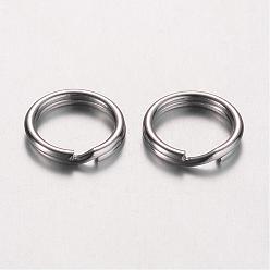 Stainless Steel Color 304 Stainless Steel Split Rings, Double Loops Jump Rings, Stainless Steel Color, 8x1.5mm, about 6.5mm inner diameter