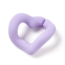 Lilac Opaque Acrylic Linking Rings, Quick Link Connectors, Macaron Color, Twisted Heart, for Curb Chain Making, Lilac, 18x20.5x8mm, Inner Diameter: 7.5x12mm