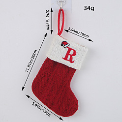FF1-18/R Classic Red Letter Christmas Stocking Knit Holiday Decoration Ornament.