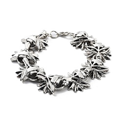 Antique Silver Retro Alloy Wolf Link Chain Bracelets for Women Men, Antique Silver, 8-1/2 inch(21.5cm)