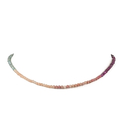 Golden 3mm natürliche Apatit-, Amethyst-, Rhodonit-, Sonnenstein- und Rubin-facettierte runde Perlenketten, Farbig, golden, 15.35 Zoll (39 cm)