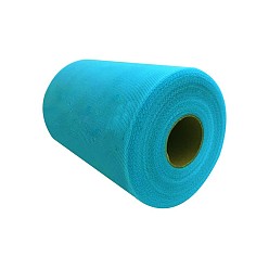 Deep Sky Blue Deco Mesh Ribbons, Tulle Fabric, Tulle Roll Spool Fabric For Skirt Making, Deep Sky Blue, 6 inch(15cm), about 100yards/roll(91.44m/roll)