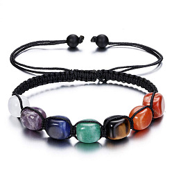 Rainbow bracelet Handmade Tiger Eye Agate Crystal Yoga Bracelet with Natural Stones