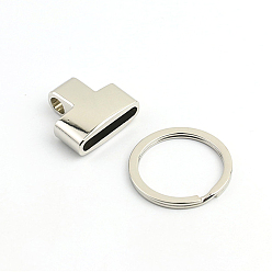 Platinum Disassembled Alloy Purse Chain Connector Ring, Bag Replacement Accessorieas, Platinum, 4.6x2.3cm, Hole: 25mm, Inner Diameter: 0.4x2.2cm