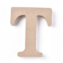 Letter T Letter Unfinished Wood Slices, Laser Cut Wood Shapes, for DIY Painting Ornament Christmas Home Decor Pendants, Letter.T, 100x83.5x15mm