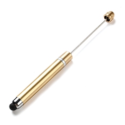Золотистый Стилус для сенсорного экрана из АБС-пластика, железная ручка из бисера, для персонализированной ручки своими руками с ювелирной бусинкой, золотые, 148x10 мм