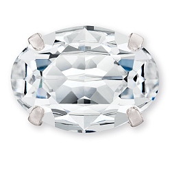 00030 Crystal Пришивные чашки preciosa® maxima crystal, многожильных ссылки, чешский хрусталь, с настройками латуни, 719 36 406 овальный, серебряные, 00030 кристалл, 8x6 мм