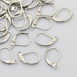 Stainless Steel Color 316L Surgical Stainless Steel Leverback Earring Findings, with Loops, Stainless Steel Color, 15x10x2mm, Hole: 1.4mm